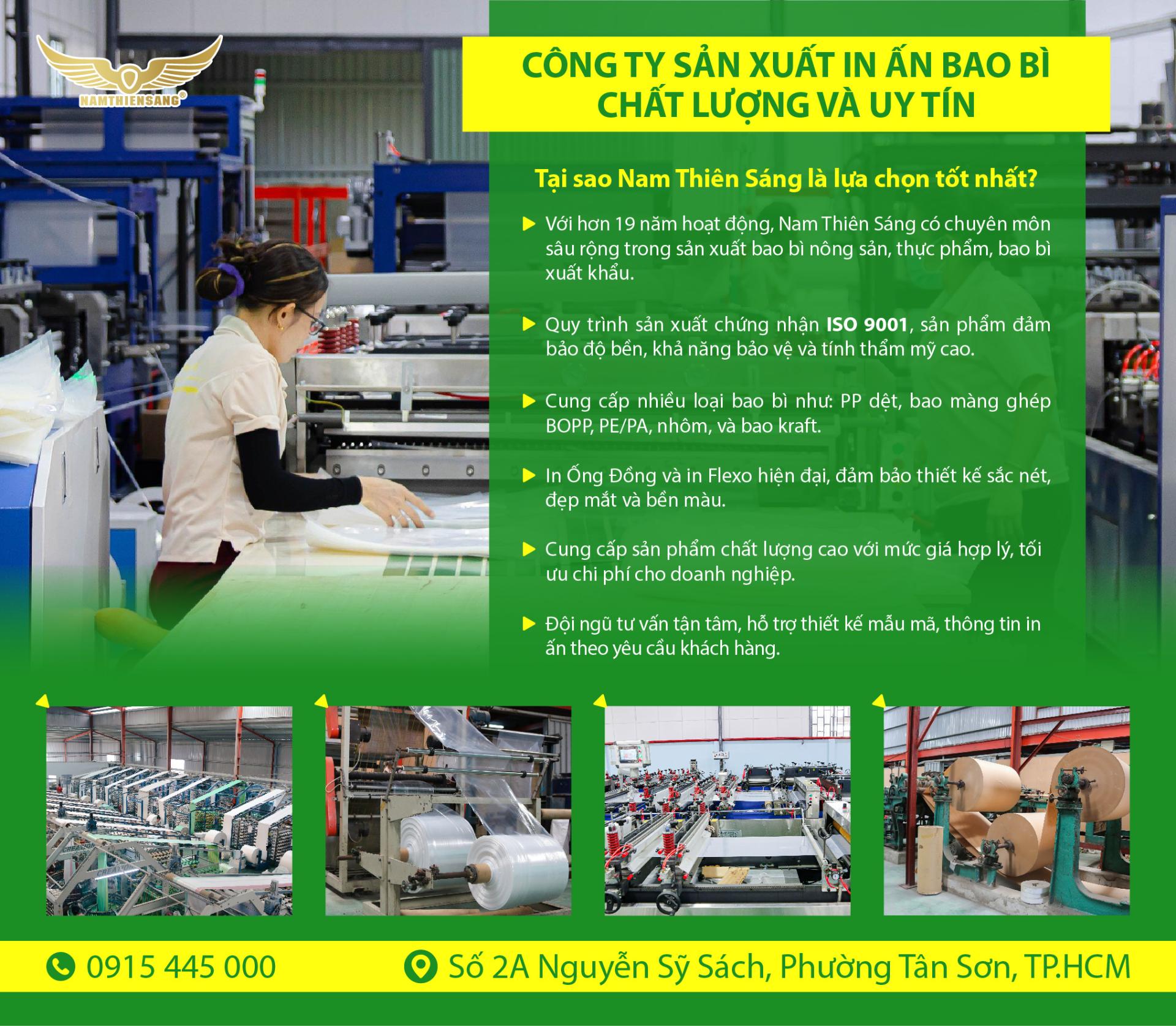 Nam Thiên Sáng - Nhà Sản Xuất Bao Bì, In Ấn, Thiết Kế theo yêu cầu